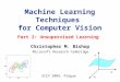 Part 2: Unsupervised Learning Machine Learning Techniques for Computer Vision Microsoft Research Cambridge ECCV 2004, Prague Christopher M. Bishop