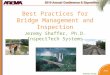 Best Practices for Bridge Management and Inspection Jeremy Shaffer, Ph.D. InspectTech Systems