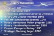 LOF 2011Rotary transformation1 Rotary Milestones Founded 1905 Founded 1905 T RF forerunner 1917 T RF forerunner 1917 Convention 1943 forerunner to UNESCO