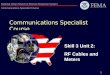 1 National Urban Search & Rescue Response System Communications Specialist Course Communications Specialist Course Skill 3 Unit 2: RF Cables and Meters