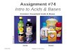 1/7/2014Regular Chemistry Assignment #74 Intro to Acids & Bases