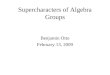 Supercharacters of Algebra Groups Benjamin Otto February 13, 2009
