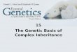 1 15 The Genetic Basis of Complex Inheritance. 2 Multifactorial Traits Multifactorial traits are determined by multiple genetic and environmental factors