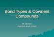 Bond Types & Covalent Compounds Mr. Bimber Freedom High School