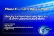 Phase II – Lets Bust a Move Bringing the Least Medicating Approach to Every California Nursing Home Anthony Chicotel Staff Attorney California Advocates