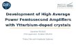 Development of High Average Power Femtosecond Amplifiers with Ytterbium- doped crystals Sandrine RICAUD PhD supervisor: Frédéric DRUON Thèse Cifre with