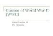 Causes of World War II (WWII) Social Studies 10 Ms. Rebecca