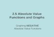 2.5 Absolute Value Functions and Graphs Graphing NEGATIVE Absolute Value Functions