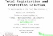 T otal T ransparency S olutions Total Registration and Protection Solution for participants at the final New Sciences of Protection conference Prototype