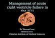 Management of acute right ventricle failure in the ICU Dr Vincent Ioos Medical ICU Pakistan Institute of Medical Sciences