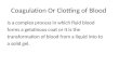 Coagulation Or Clotting of Blood Is a complex process in which fluid blood forms a gelatinous coat or it is the transformation of blood from a liquid into