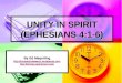 UNITY IN SPIRIT (EPHESIANS 4:1-6) By Ed Maquiling  
