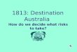 1813: Destination Australia How do we decide what risks to take?