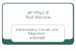 AP Phys B Test Review Electrostatics, Circuits, and Magnetism 4/29/2008