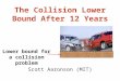 The Collision Lower Bound After 12 Years Scott Aaronson (MIT) Lower bound for a collision problem