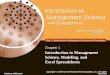 Stevenson and Ozgur First Edition Introduction to Management Science with Spreadsheets Part 1 Introduction to Management Science and Forecasting McGraw-Hill/Irwin
