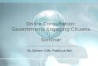 Online Consultation: Governments Engaging Citizens Seminar By Steven Clift, Publicus.Net