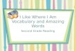 I Like Where I Am Vocabulary and Amazing Words Second Grade Reading