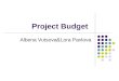 Project Budget Albena Vutsova&Lora Pavlova. When the Money becomes an issue Dont make it look as an absurdity Dont grasp it as an Golden goose The result