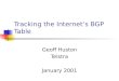 Tracking the Internets BGP Table Geoff Huston Telstra January 2001