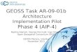 GEOSS Task AR-09-01b Architecture Implementation Pilot Phase 4 (AIP-4) Nadine Alameh, George Percivall, Ingo Simonis Open Geospatial Consortium (OGC) GEOSS