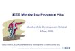 IEEE Mentoring Program Pilot Membership Development Retreat 1 May 2005 Cathy Downer, IEEE RAB Membership Development (c.downer@ieee.org)