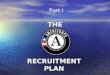 THE RECRUITMENT PLAN Part I. TRAINING OBJECTIVE To provide you with the tools to begin to develop a recruitment plan for your program Part I