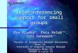 Teleconferencing support for small groups Eva Hladká *, Petr Holub *, Jiří Denemark * * Faculty of Informatics Masaryk University Brno, CZ Institute of