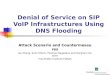 Denial of Service on SIP VoIP Infrastructures Using DNS Flooding Attack Scenario and Countermeasures Ge Zhang, Sven Ehlert, Thomas Magedanz and Dorgham