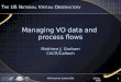 10 Sep 2005 NVO Summer School 20051 Managing VO data and process flows Matthew J. Graham CACR/Caltech T HE US N ATIONAL V IRTUAL O BSERVATORY