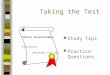 Taking the Test Study Tips Practice Questions Sharon DonerFeldman President TRAINING FOR YOU