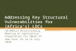 Addressing Key Structural Vulnerabilities for [Africas] LDCs UN-OHRLLS Brainstorming Meeting on Substantive Preparation for UNLDC-IV New York, NY 14-16