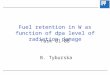 Fuel retention in W as function of dpa level of radiation damage Task 01-08 B. Tyburska