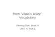 From Zlatas Diary Vocabulary Shining Star, Book A UNIT 4, Part 2
