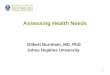 1 Assessing Health Needs Gilbert Burnham, MD, PhD Johns Hopkins University