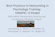 Best Practices in Networking in Psychology Training: MAAPIC: A Model 2009 APPIC Membership Meeting and Conference, Portland, Oregon Armstrong, S., Berry,