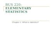 BUS 220: ELEMENTARY STATISTICS Chapter 1: What is statistics?