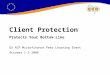 CLIENT PROTECTION PROTECTS YOUR BOTTOM LINE Client Protection Protects Your Bottom Line EU ACP Microfinance Peer Learning Event October 1-3 2008