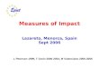 Measures of Impact Lazareto, Menorca, Spain Sept 2006 L Petersen 1999, T Grein 2000-2004, M Valenciano 2005-2006