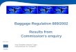 Baggage Regulation 889/2002 Results from Commissions enquiry EUROPEAN COMMISSION 28.07.2009 Vice-President Antonio Tajani, Commissioner for Transport
