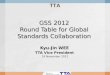 GSS 2012 Round Table for Global Standards Collaboration Kyu-Jin WEE TTA Vice President 19 November 2012 TTA