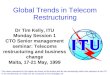 Global Trends in Telecom Restructuring Dr Tim Kelly, ITU Monday Session 1 CTO Senior management seminar: Telecoms restructuring and business change Malta,