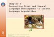 Working document. Not to be distributed without CDE permission. Preschool English Learners Training Manual – Chapter 3 48 Chapter 3: Connecting First and