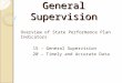 General Supervision Overview of State Performance Plan Indicators 15 – General Supervision 20 – Timely and Accurate Data