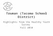 Truman (Tacoma School District) Highlights from the Healthy Youth Survey Fall 2010