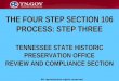 THE FOUR STEP SECTION 106 PROCESS: STEP THREE TENNESSEE STATE HISTORIC PRESERVATION OFFICE REVIEW AND COMPLIANCE SECTION All reproduction rights reserved