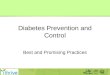 Diabetes Prevention and Control Best and Promising Practices