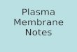Plasma Membrane Notes. CHARACTERISTICS: Maintains homeostasis (balance with environment) Selective permeability – allows some molecules into the cell