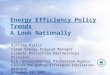 Energy Efficiency Policy Trends A Look Nationally Katrina Pielli Clean Energy Program Manager Climate Protection Partnerships Division U.S. Environmental