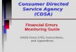 Consumer Directed Service Agency (CDSA) Financial Errors Monitoring Guide DADS Form 1723, Instructions, and Appendices
